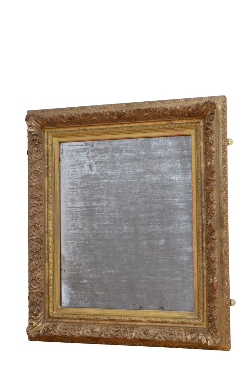 Antique Rococo Foxed Gilded Mirror 90x79cm